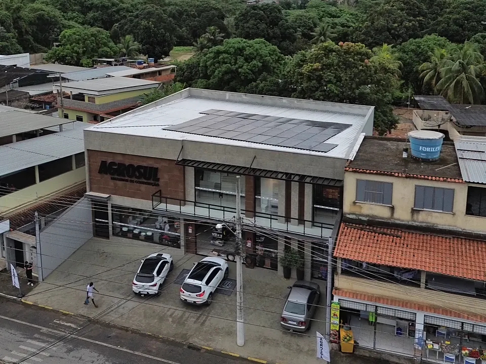 Vista aérea da filial da Agrosul no bairro Influência, em Carmo